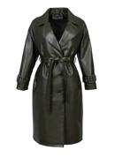 Women's double-breasted faux leather coat, green, 97-9P-100-1-2XL, Photo 20
