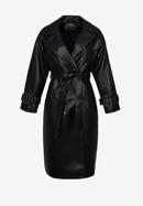 Women's double-breasted faux leather coat, black, 97-9P-100-1-2XL, Photo 30