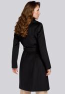Damski płaszcz z wełną szlafrokowy, czarny, 93-9W-701-8-XL, Zdjęcie 6