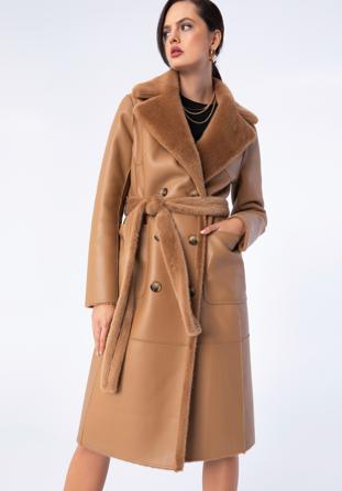 Women's reversible belted coat, camel, 97-9W-004-5-XL, Photo 1