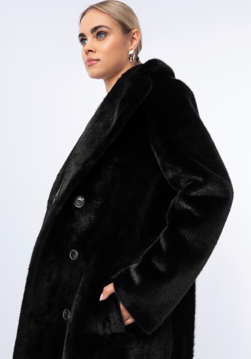 Women's reversible belted coat, black, 97-9W-004-5-L, Photo 10