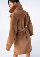 Damski płaszcz z wiązaniem dwustronny, camelowy, 97-9W-004-5-XL, Zdjęcie 10