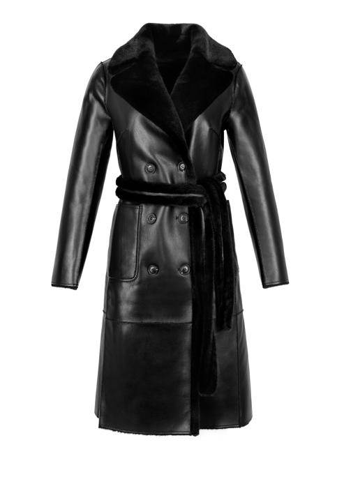 Women's reversible belted coat, black, 97-9W-004-1-XL, Photo 30