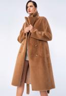 Damski płaszcz z wiązaniem dwustronny, camelowy, 97-9W-004-5-XL, Zdjęcie 8