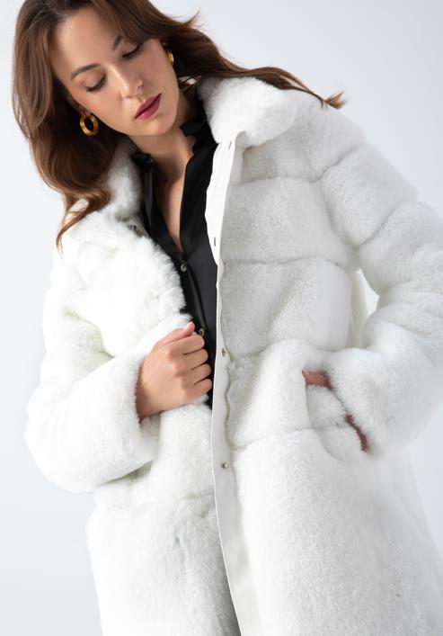 Women's faux fur coat, ecru, 97-9W-000-0-XL, Photo 5