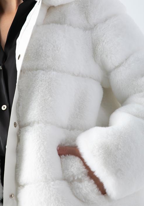 Women's faux fur coat, ecru, 97-9W-000-0-M, Photo 6