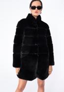Damski płaszcz ze sztucznego futra, czarny, 97-9W-000-0-XL, Zdjęcie 6