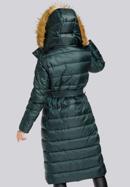 Damski płaszcz zimowy klasyczny z kapturem, zielony, 93-9D-401-Z-2XL, Zdjęcie 6