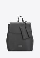 Women's faux leather backpack, dark grey, 97-4Y-240-1, Photo 1