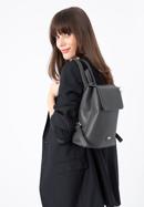 Women's faux leather backpack, dark grey, 97-4Y-240-1, Photo 15
