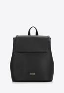 Women's faux leather backpack, black, 97-4Y-240-1, Photo 2