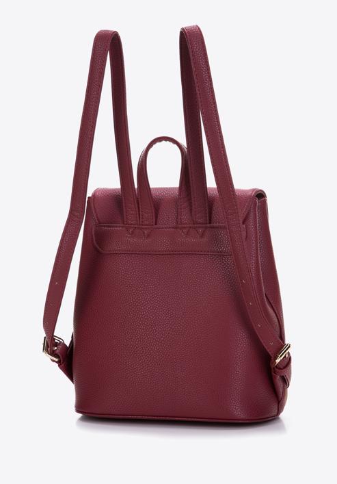 Women's faux leather backpack, dar red, 97-4Y-240-4, Photo 3