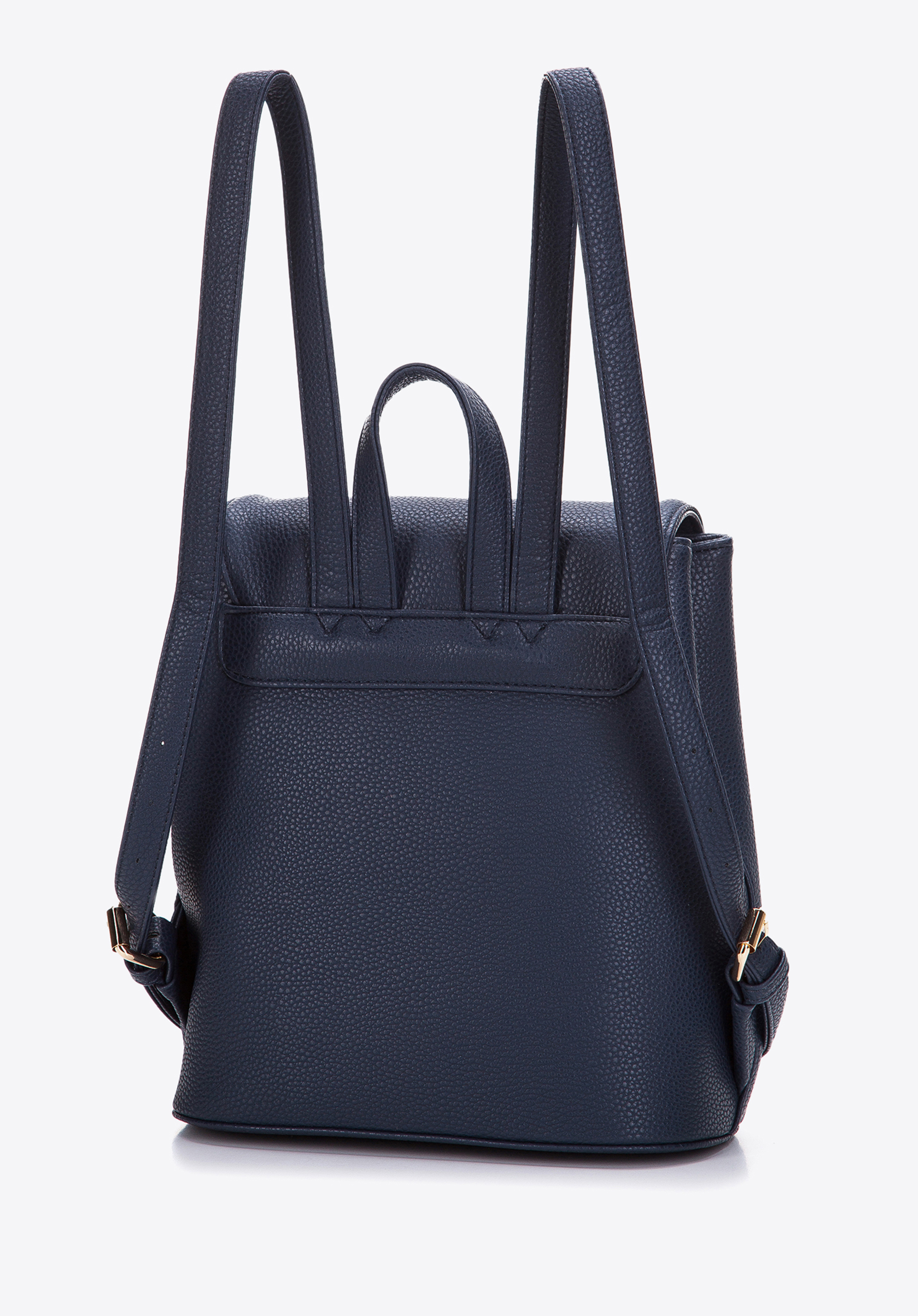 Women's faux leather backpack, navy blue, 97-4Y-240-7, Photo 1