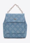 Women's monogram denim backpack purse, blue, 97-4Y-213-7, Photo 1