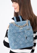 Women's monogram denim backpack purse, blue, 97-4Y-213-8, Photo 15