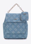 Women's monogram denim backpack purse, blue, 97-4Y-213-7, Photo 2