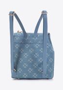 Women's monogram denim backpack purse, blue, 97-4Y-213-8, Photo 3