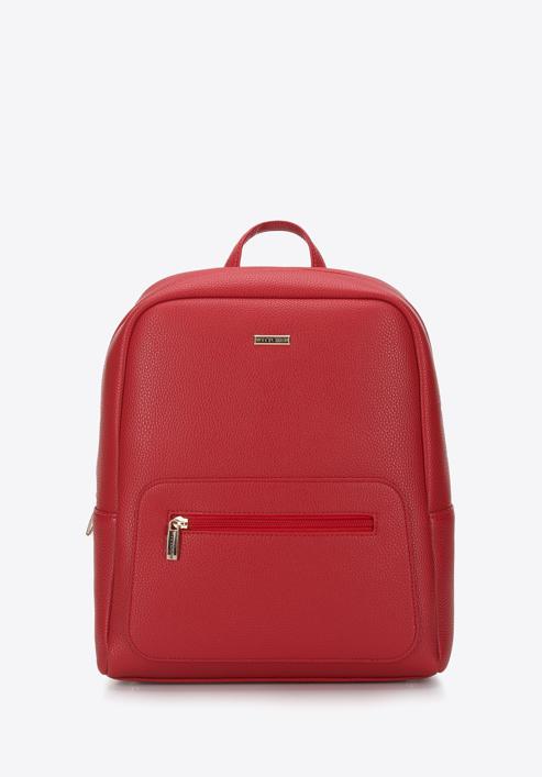 Damski plecak miejski prostokątny, czerwony, 94-4Y-620-5, Zdjęcie 1