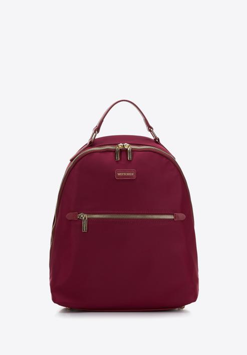 Women's nylon backpack, burgundy, 97-4Y-102-Z, Photo 1