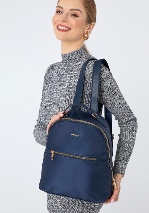 Women's nylon backpack, navy blue, 97-4Y-102-1, Photo 15