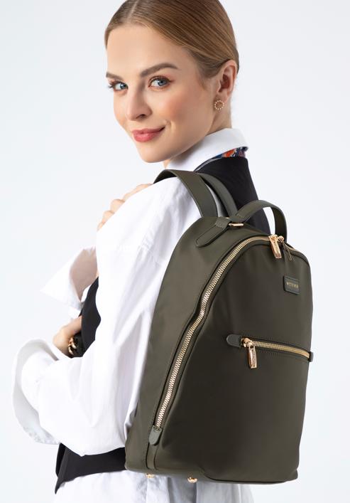 Women's nylon backpack, green, 97-4Y-102-7, Photo 15