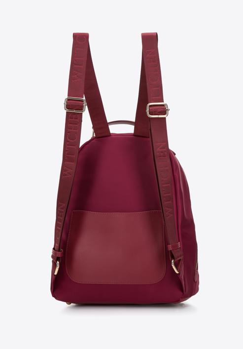 Women's nylon backpack, burgundy, 97-4Y-102-3, Photo 2