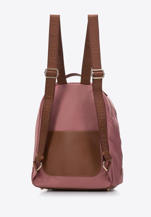 Damski plecak nylonowy prosty, różowy, 97-4Y-102-3, Zdjęcie 2