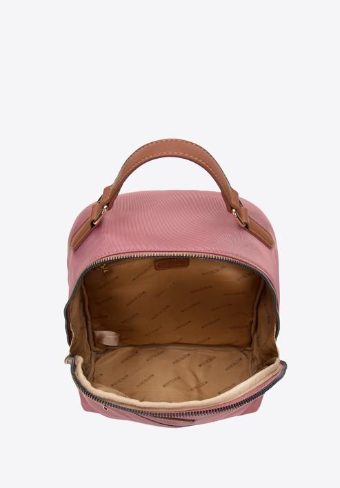 Damski plecak nylonowy prosty, różowy, 97-4Y-102-3, Zdjęcie 3
