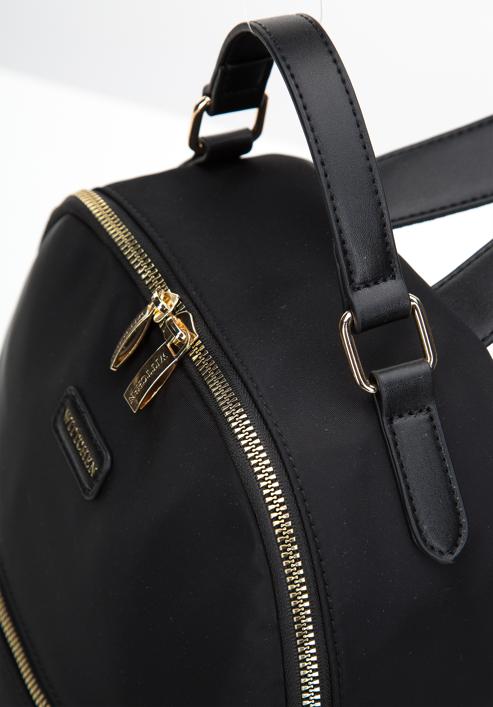 Damski plecak nylonowy prosty, czarny, 97-4Y-102-7, Zdjęcie 4
