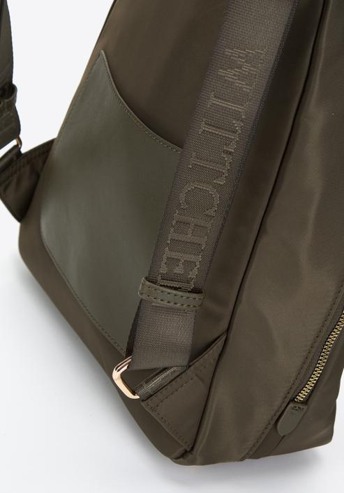 Damski plecak nylonowy prosty, zielony, 97-4Y-102-1, Zdjęcie 4