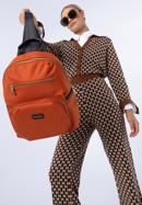 Damski plecak nylonowy z kieszeniami z przodu, pomarańczowy, 97-4Y-105-6, Zdjęcie 15