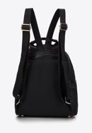 Women's nylon backpack with front pockets, black, 97-4Y-105-Z, Photo 2