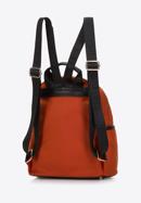 Women's nylon backpack with front pockets, orange, 97-4Y-105-6, Photo 2