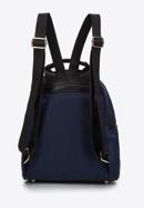 Women's nylon backpack with front pockets, navy blue, 97-4Y-105-P, Photo 2