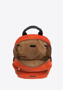Women's nylon backpack with front pockets, orange, 97-4Y-105-6, Photo 3
