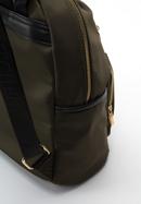 Damski plecak nylonowy z kieszeniami z przodu, zielony, 97-4Y-105-7, Zdjęcie 4