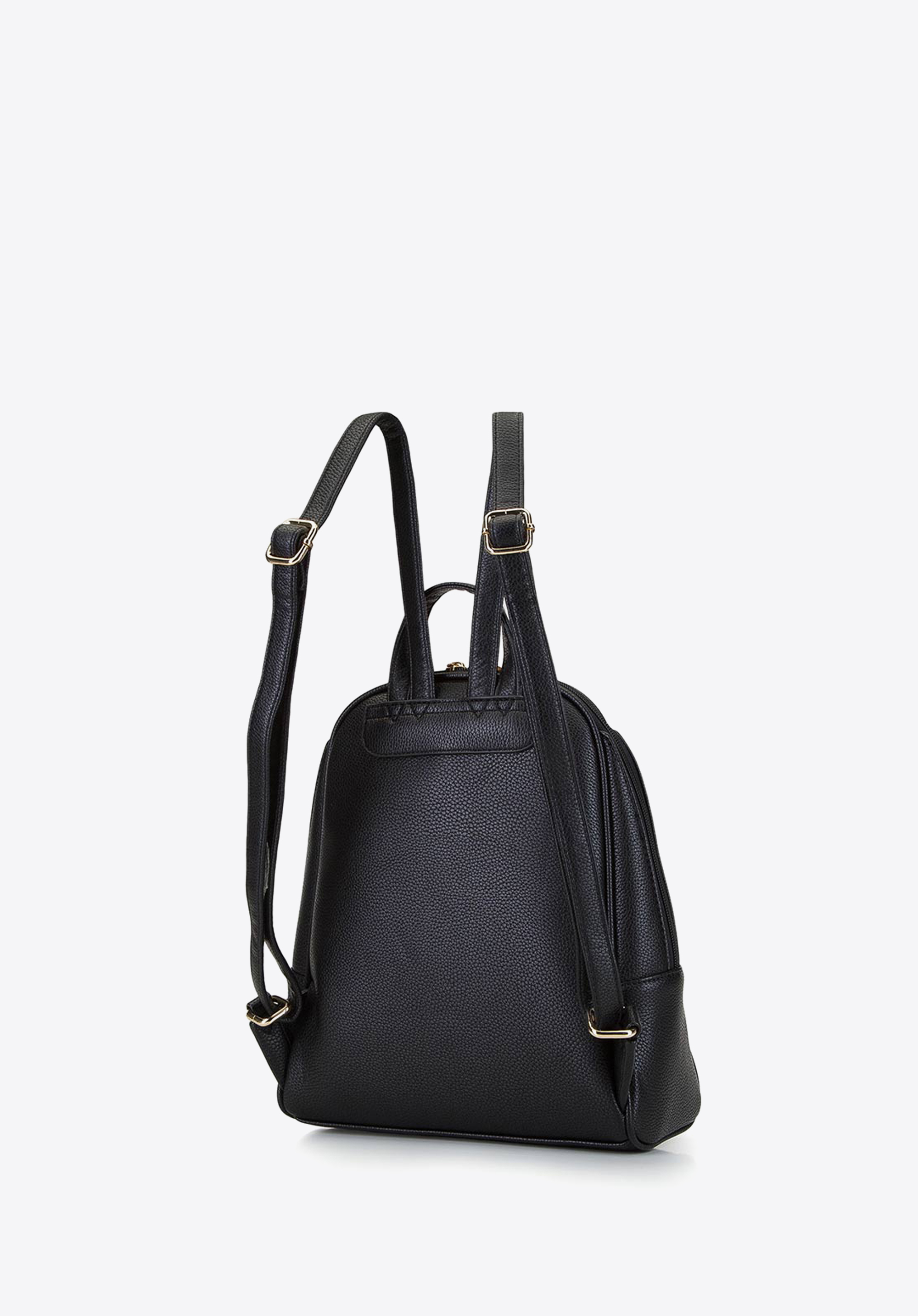 Small black faux online leather backpack