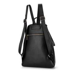 Damski plecak skórzany minimalistyczny, czarny, 92-4E-625-1, Zdjęcie 1