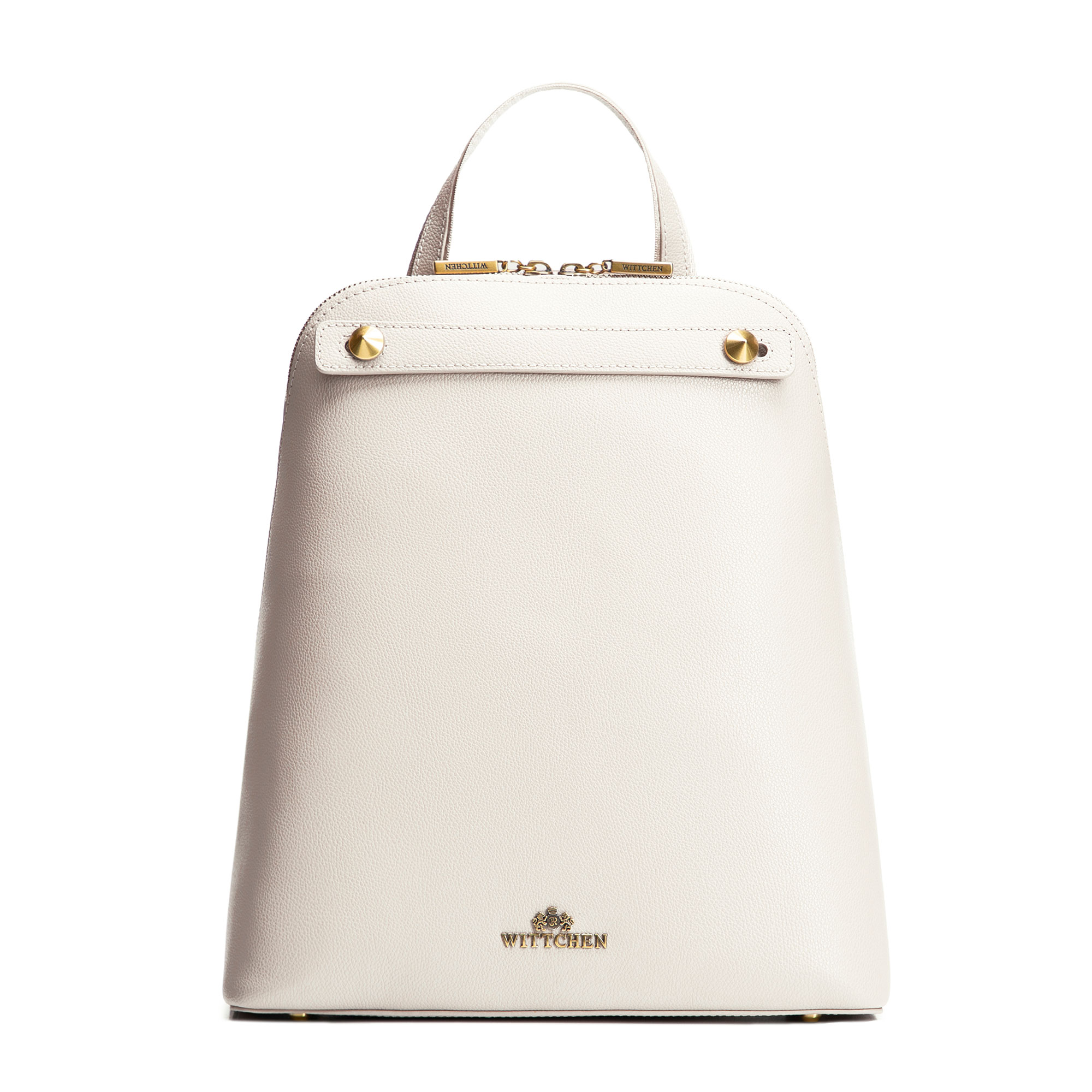 Dámsky kožený trapezový batoh krémový 100-4E-601-0