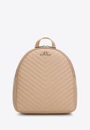 Women's quilted leather backpack purse, beige, 97-4E-030-3, Photo 1