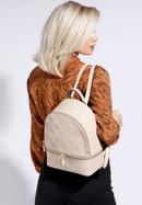 Women's leather monogram backpack purse, light beige, 96-4E-631-8, Photo 15