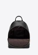Women's leather monogram backpack purse, black, 96-4E-631-8, Photo 3