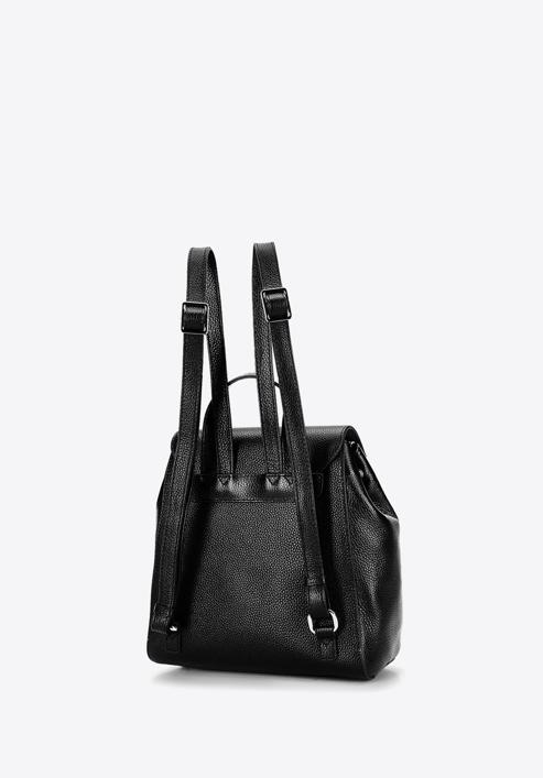 Women's leather backpack, black-white, 92-4E-312-7, Photo 2