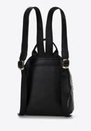 Women's small leather backpack with chain detail, black, 98-4E-618-0, Photo 2