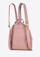 Women's small leather backpack with chain detail, muted pink, 98-4E-618-0, Photo 2
