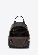 Women's small leather backpack with chain detail, black, 98-4E-618-0, Photo 3