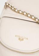 Women's small leather backpack with chain detail, cream, 98-4E-618-0, Photo 4