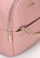 Women's small leather backpack with chain detail, muted pink, 98-4E-618-0, Photo 4