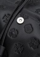 Damski plecak skórzany z monogramem, czarny, 94-4E-609-1, Zdjęcie 4