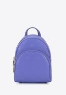 Women's leather monogram backpack, violet, 95-4E-637-P, Photo 1